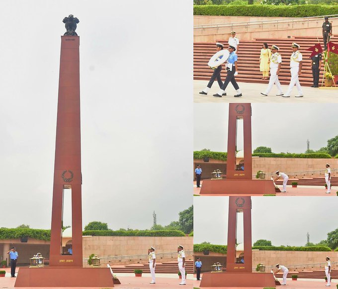 Vice Admiral CR Praveen Nair, AVSM, NM, paid homage to Bravehearts at NWM on 01 Aug 25