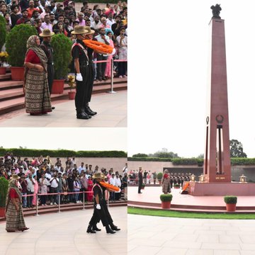 In a solemn NOK ceremony Smt Shridevi w/o Hav Sujan Singh, SC, paid homage at NWM on 05 Aug 25