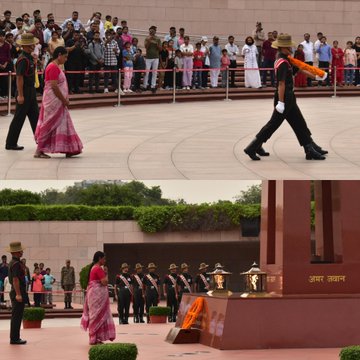 In a solemn Next-of-Kin Mrs Beena Kumari w/o Nk Vinayan R, SM, paid homage at NWM on 08 Aug 25