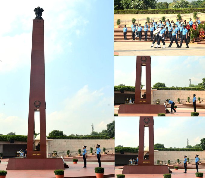 On superannuation from Services AVM Pawan Kumar, VM, DSA, HQ IDS, paid homage at NWM on 21 Aug 25