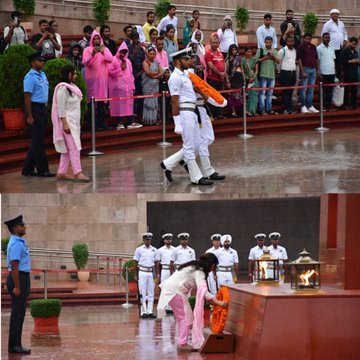In solemn NOK ceremony Mrs Rupa Basu w/o Sqn Ldr Shantanu Basu, SC, paid homage at NWM on 02 Sep 25