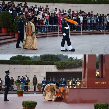 In a solemn Next-of-Kin ceremony Neeraj Devi w/o Rfn Umesh Chandra paid homage at NWM on 03 Dec 25