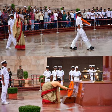 In a solemn NOK ceremony Mrs Sumitra Devi W/o Hav Late Satpal Singh paid homage at NWM on 03 Sep 25