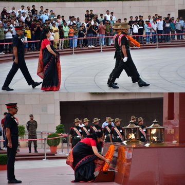 In a solemn NOK ceremony Mrs Pushpa Janu w/o Col Jai Prakash Janu paid homage at NWM on 19 Sep 25