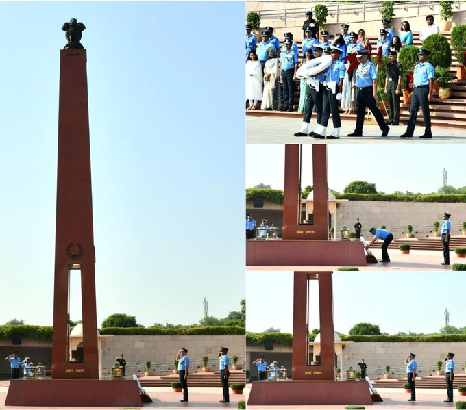 AVM Anupam Agarwal, VSM, Asst COAS, (Med), paid homage to Bravehearts at NWM on 22 Sep 25