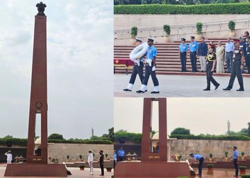 On superannuation senior officers of Army, Navy & Air Force, paid homage at NWM on 30 Sep 25