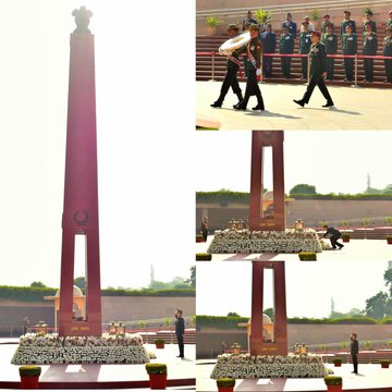 Col Arunashish Sanyal, Dy Cdr 261 Arty Bde paid homage to Bravehearts at NWM on 09 Dec 25