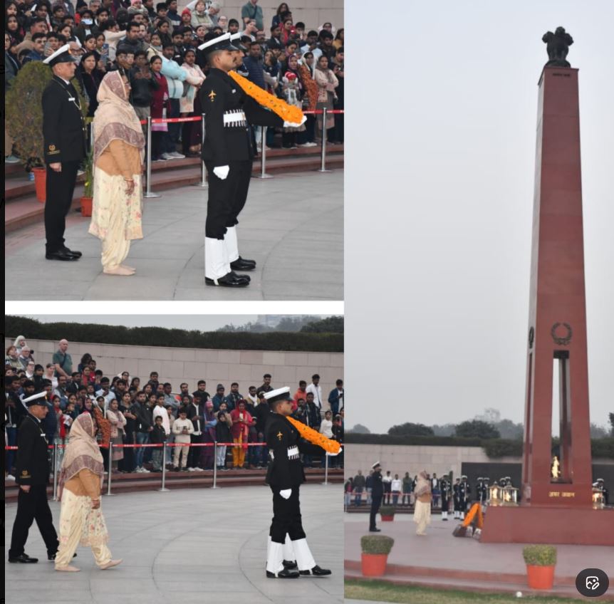 In a solemn Next-of-Kin ceremony Mrs Babita w/o Gdr Ranjit, SC, paid homage at NWM on 09 Jan 26