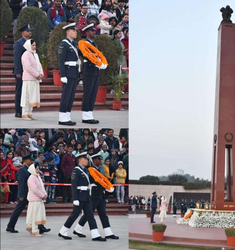 In a solemn Next-of-Kin ceremony Mrs Anuradha w/o Sep Sham Murari, paid homage at NWM on 14 Jan 26