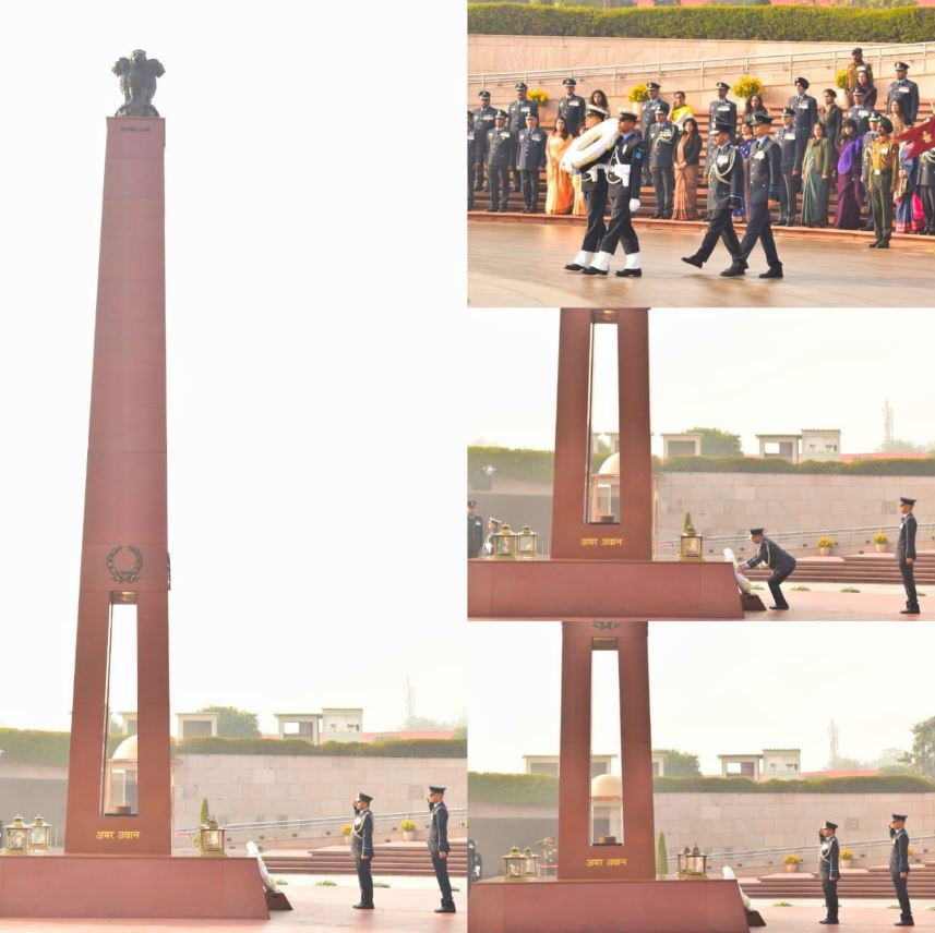 AVM Vivek Singh Blouria, ACAS Ops (Com & IT), laid a wreath & paid homage at NWM on 22 Jan 26