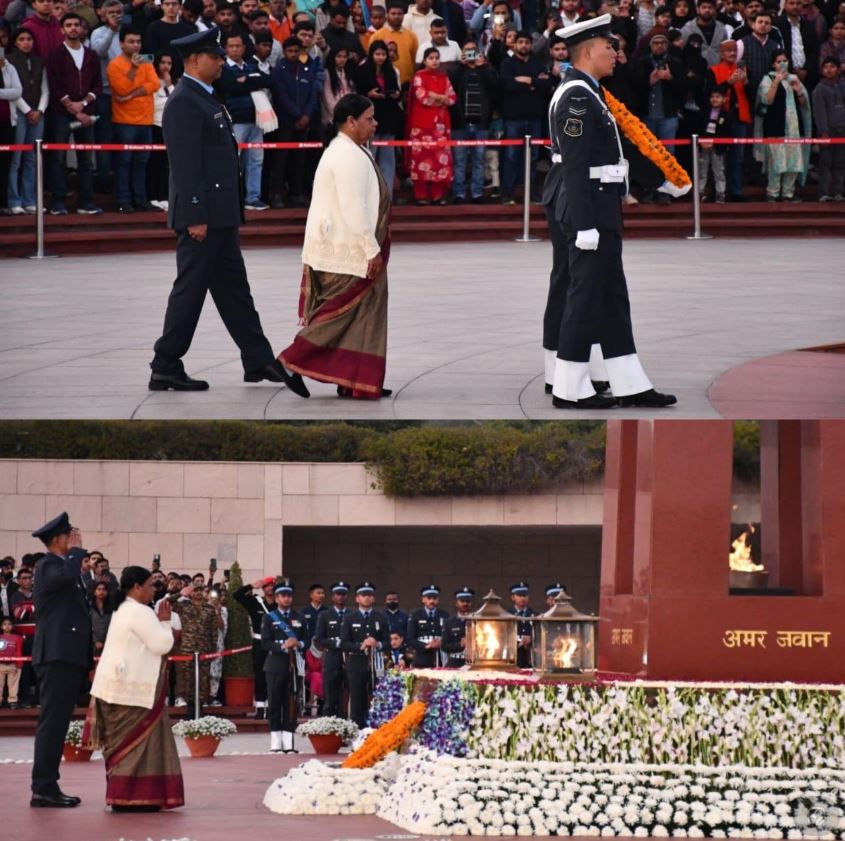 In NOK ceremony Mrs Radhamaniamma NS S/o NS Gopal Krishnan Nair, paid homage at NWM on 01 Feb 26
