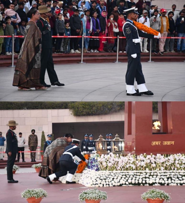 In a solemn NOK ceremony Mrs Nirupa Madappa w/o Mahesh Madappa paid homage at NWM on 04 Feb 26