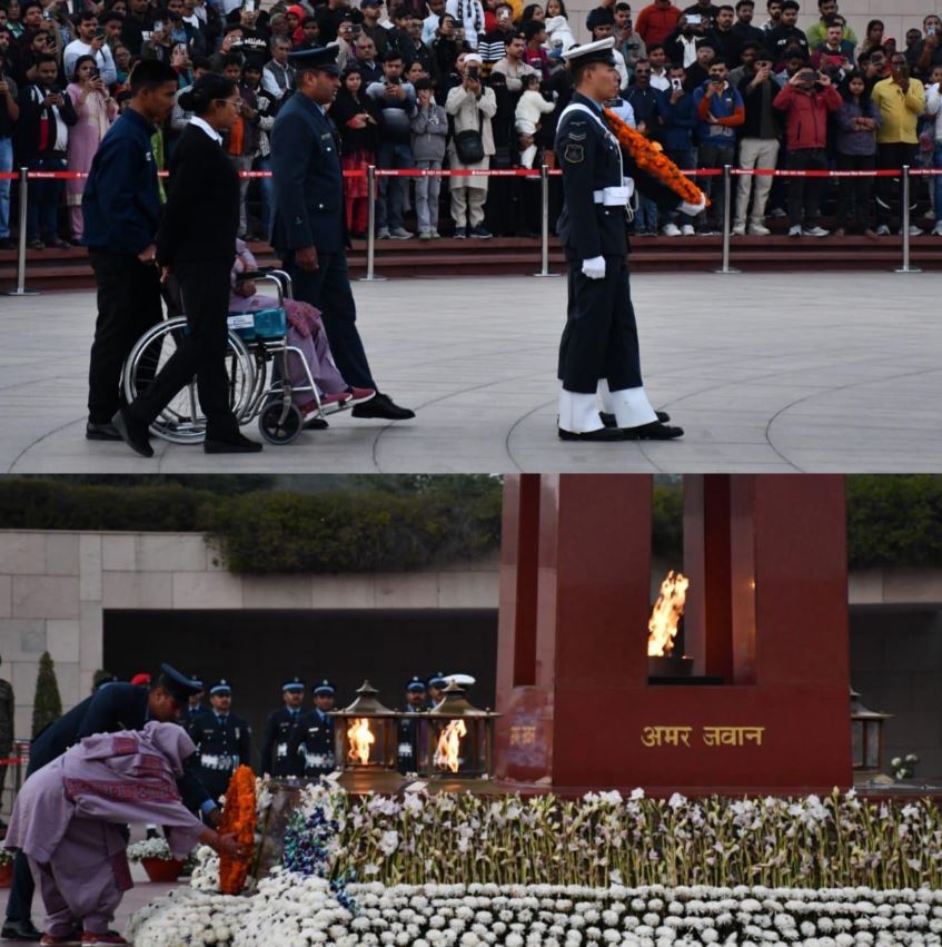In a solemn NOK ceremony Mrs Mrs Santra Devi, M/oSep Rajesh Kumar, paid homage at NWM on 07 Feb 26