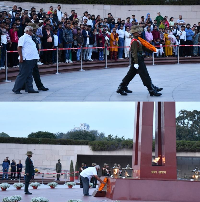 In solemn NOK ceremony Mr Jagdish H Soni B/o Capt Nilesh H Soni, paid homage at NWM on 12 Feb 26