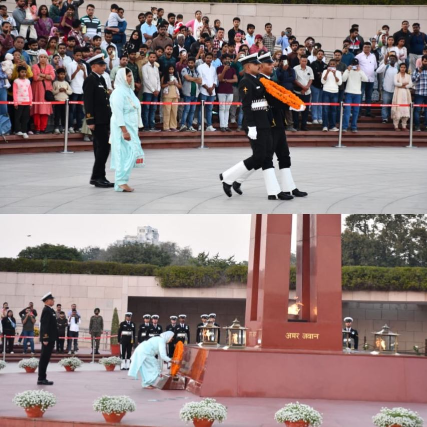 In a solemn NOK ceremony Mrs Jagdeep Kaur w/o Hav Mandeep Singh, paid homage at NWM on 15 Feb 26