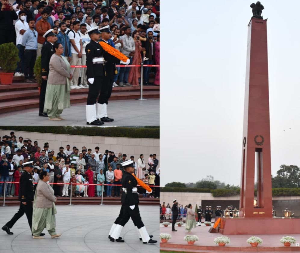 In solemn NOK ceremony Mrs Vinod Kumari, w/o Sep Sanjeev Singh, KC, paid homage at NWM on 16 Feb 26