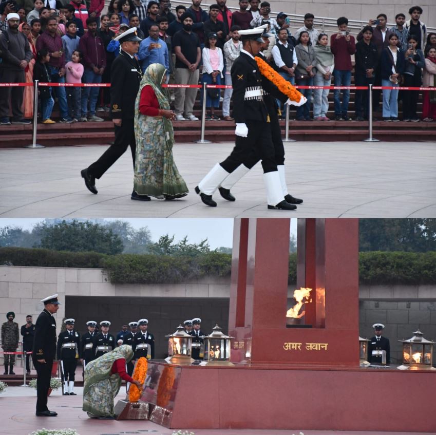In solemn NOK ceremony Mrs Shanti Devi, w/o Nb Sub Khushi Ram, VrC, paid homage at NWM on 18 Feb 26