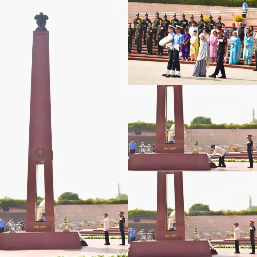 Lt Gen ML Naidu, PVSM, AVSM, YSM, former VCOAS, paid homage to Bravehearts at NWM on 25 Feb 26