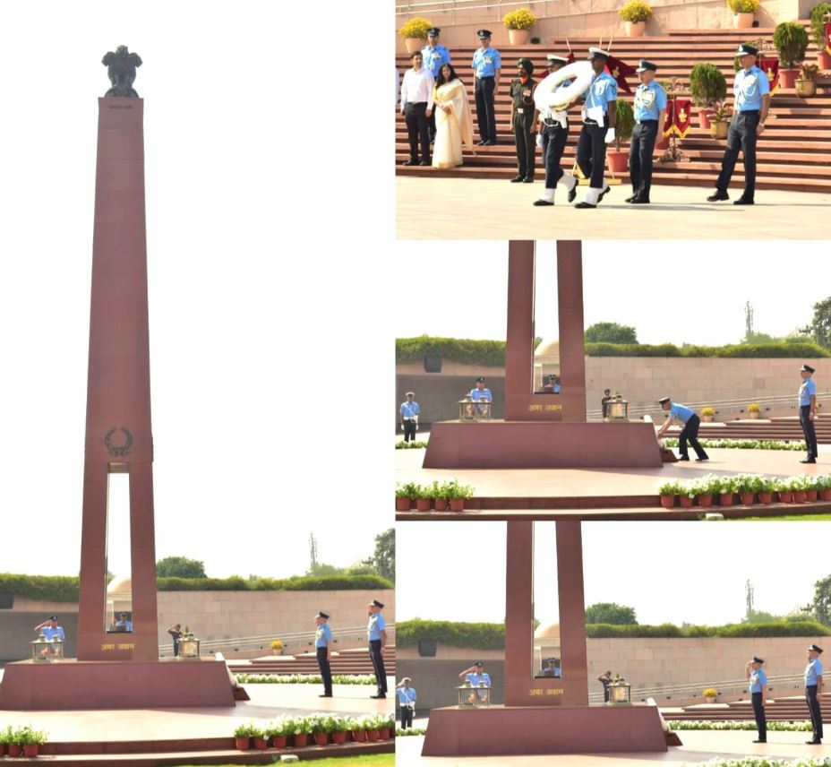 On superannuation Air Mshl Rakesh Sinha, AVSM, DCIDS(Ops), paid homage at NWM on 27 Feb 26