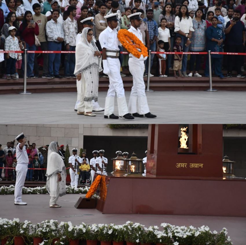 In a solemn NOK ceremony Santosh Kaur w/o Sub Surinder Singh, paid homage at NWM on 14 Mar 26