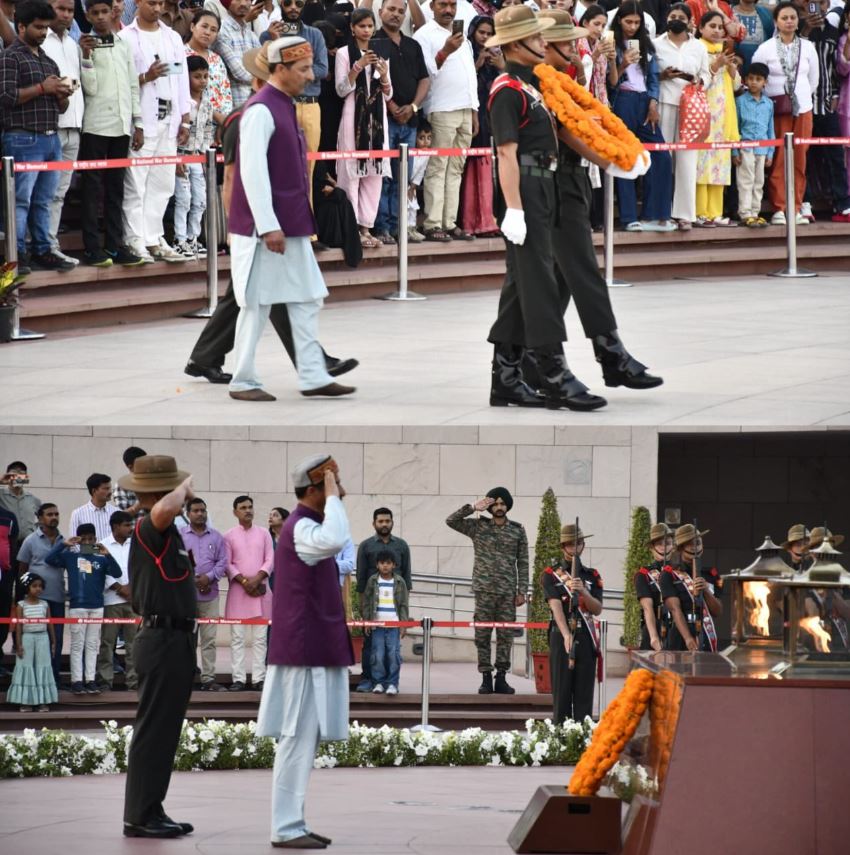 In a solemn NOK ceremony Mr Subhash Chander f/o Rfn Ravi Kumar, KC, paid homage at NWM on 23 Mar 26