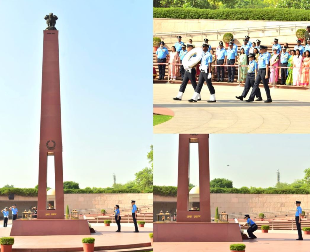 Air Vice Mshl Renuka Kunte, Med, PMO, HQ TC paid homage to Bravehearts at NWM on 22 Apr 26