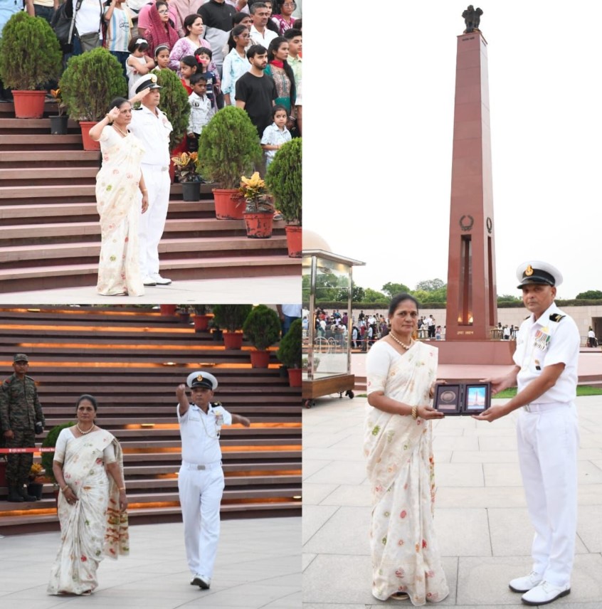 In NOK ceremony Mrs KB Raundal w/o Sep Raundal Bajirao Dharma, SC, paid homage at NWM on 10 May 26