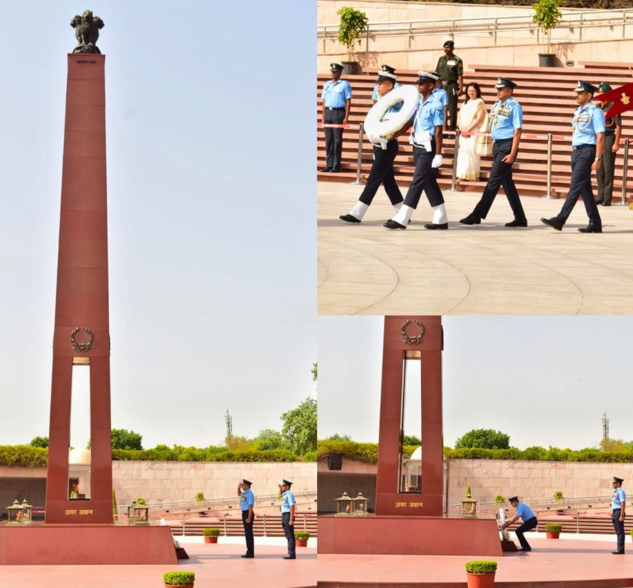 On superannuation Air Mshl B Manikantan, PVSM, AVSM VM, AOC-in-C CAC paid homage at NWM on 22 May 26