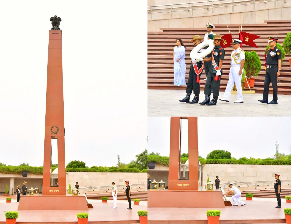 Surg Vice Admiral Krishna M Adhikari, paid homage to Bravehearts at NWM on 16 Jun 26
