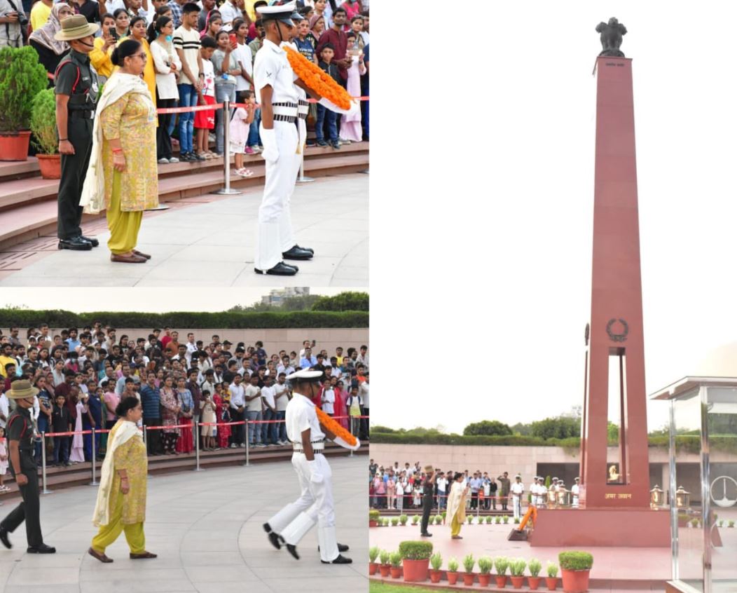In a solemn Next-of-Kin ceremony Mrs Sunita m/o Capt Kapil Kundu, paid homage at NWM on 23 Jun 26