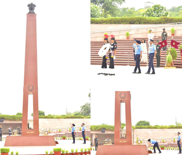Air Mshl Tejinder Singh, PVSM, AVSM, VM, paid homage to Bravehearts at NWM on 01 Jul 26