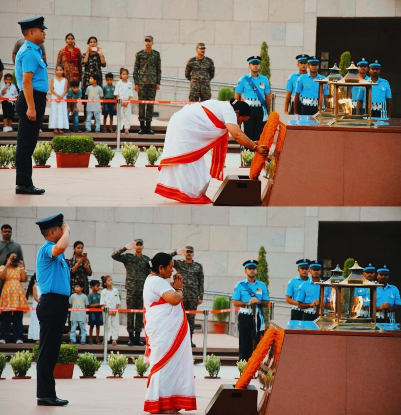 In a solemn NOK ceremony Mrs. Leela Devi w/o Rfn Gopal Chand, KC, paid homage at NWM on 03 Jul 26