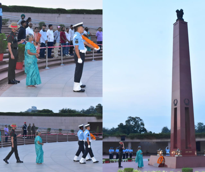 In NOK ceremony Mrs Thresiamma Joseph m/o 2/Lt E Thomas Joseph, paid homage at NWM on 25 Jul 26