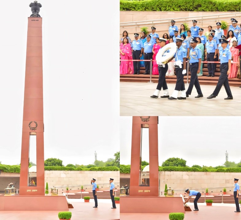 Air Vice Mshl Krishna Mohan Guduru, AVSM, ADG AT (Air), paid homage at NWM on 20 Aug 26