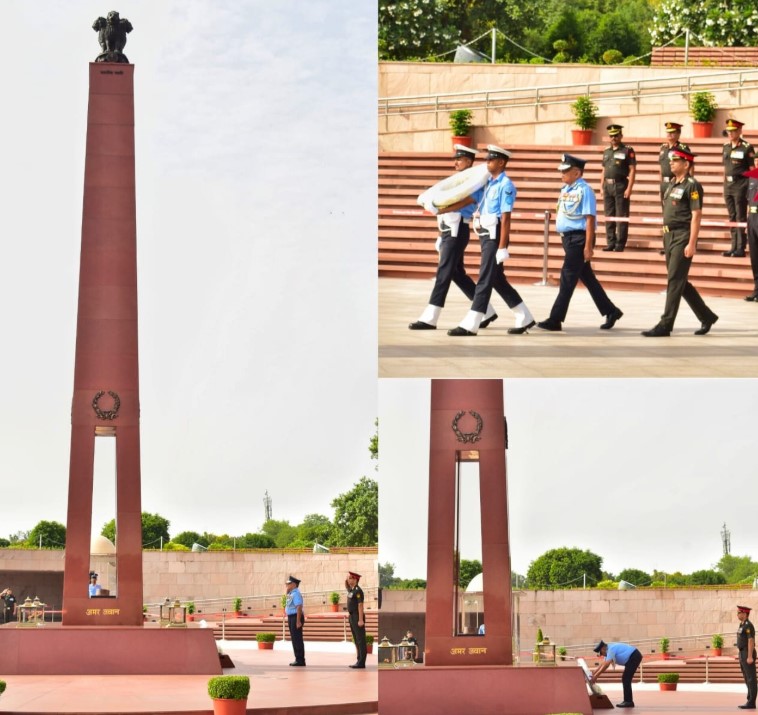 On assuming charge as DGAFMS, Air Mshl Sandeep Thareja, SM, VSM*, paid homage at NWM on 01 Sep 26