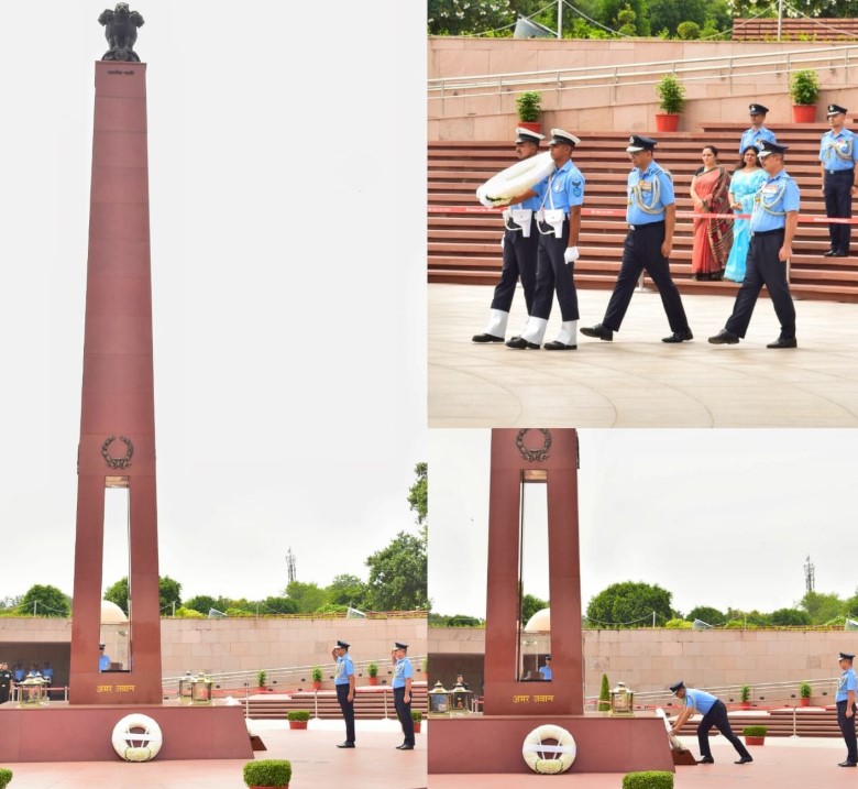 Air Mshl KAA Sanjeeb, AVSM, VSM, paid homage to Bravehearts at NWM on 01 Aug 26