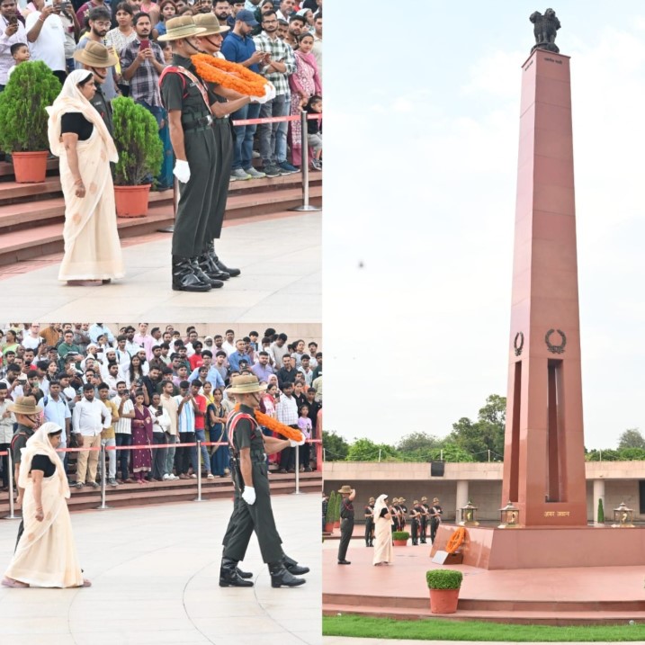 In a solemn Next-of-Kin ceremony Ms Awades Devi w/o Naik Hem Singh, paid homage at NWM on 06 Sep 26